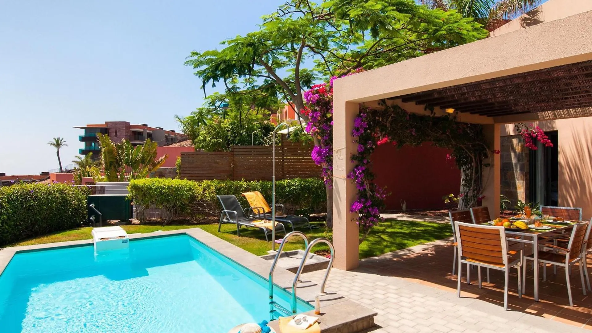 Villa Salobre Terraza Uno | Luxury Retreat In Gran Canaria | Private Outdoor Pool | Bbq Facilities | Shaded Outdoor Dining Area | Salobre Golf Resort Las Palmas de Gran Canaria