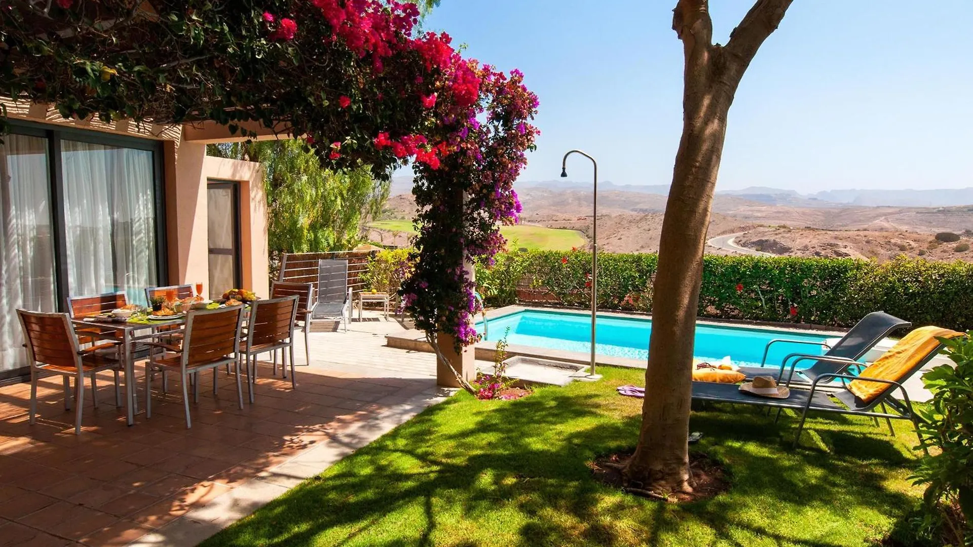 Villa Salobre Terraza Uno | Luxury Retreat In Gran Canaria | Private Outdoor Pool | Bbq Facilities | Shaded Outdoor Dining Area | Salobre Golf Resort Las Palmas de Gran Canaria